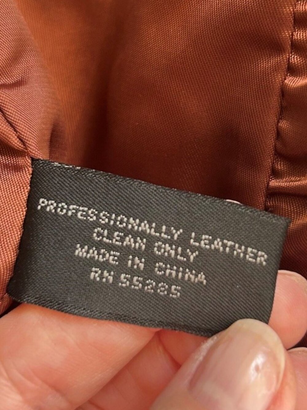 EXPRESS Coated Leather Mid-length Coat Rust Brown Size 3/4 EUC - Picture 9 of 9